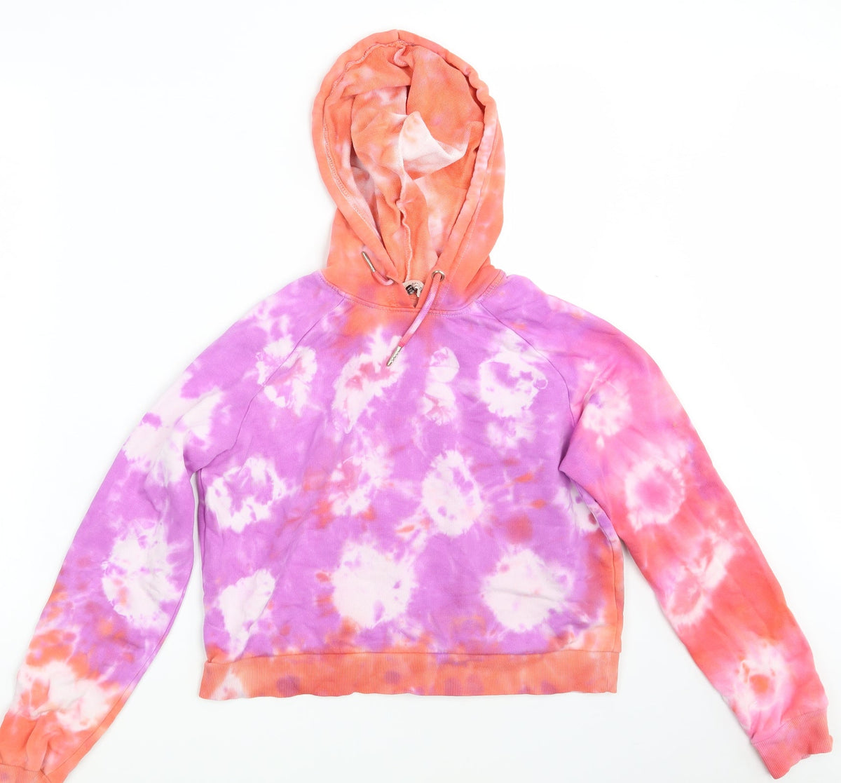 Additional front view of F&F women’s multicoloured batik pullover hoodie, size UK 10