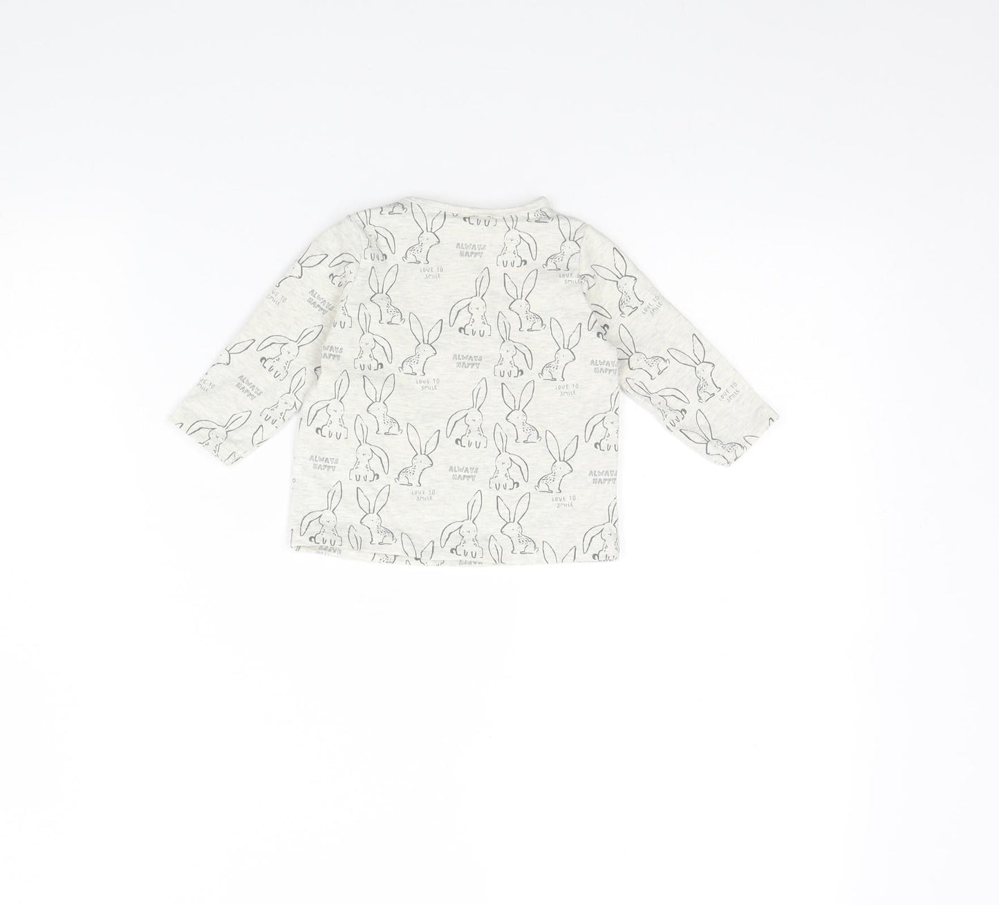 Nutmeg  Girls Grey Spotted  Basic T-Shirt Size 0-3 Months