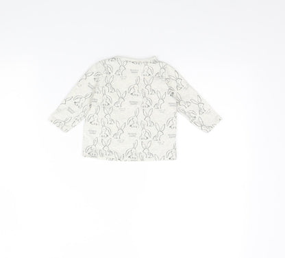 Nutmeg  Girls Grey Spotted  Basic T-Shirt Size 0-3 Months