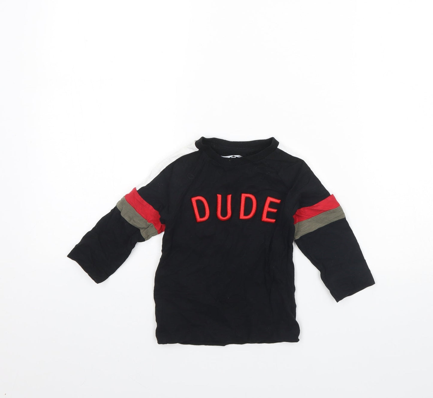 Nutmeg Girls Black   Basic T-Shirt Size 12 Months  - DUDE