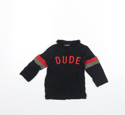 Nutmeg Girls Black   Basic T-Shirt Size 12 Months  - DUDE
