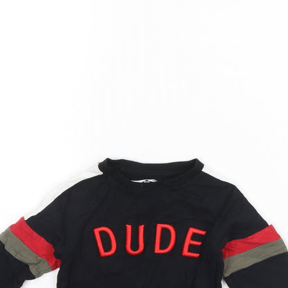 Nutmeg Girls Black   Basic T-Shirt Size 12 Months  - DUDE