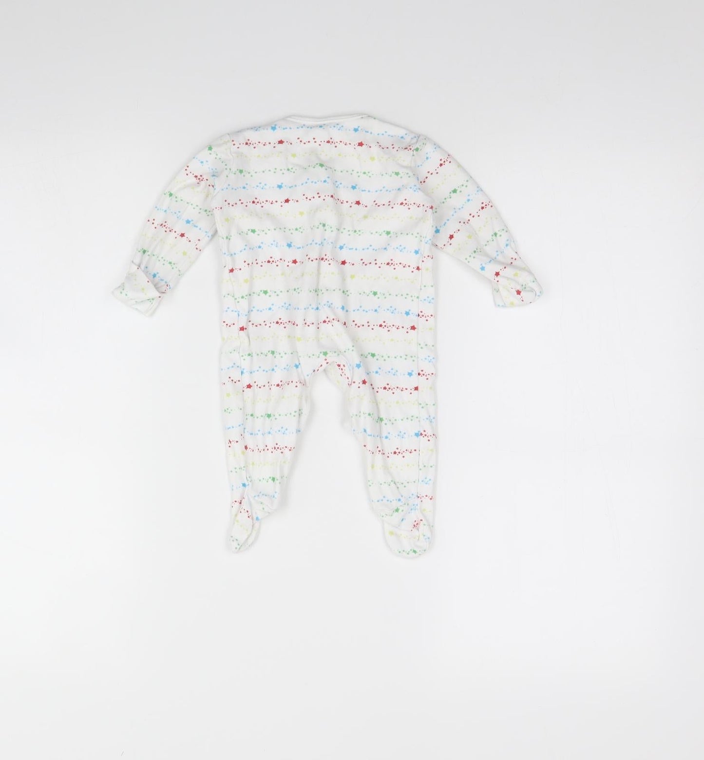 George Girls White Striped  Babygrow One-Piece Size 0-3 Months
