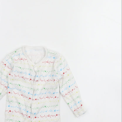 George Girls White Striped  Babygrow One-Piece Size 0-3 Months