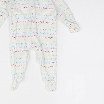 George Girls White Striped  Babygrow One-Piece Size 0-3 Months