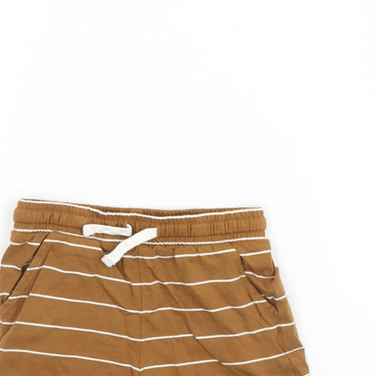 TU Girls Brown Striped  Sweat Shorts Size 2 Years