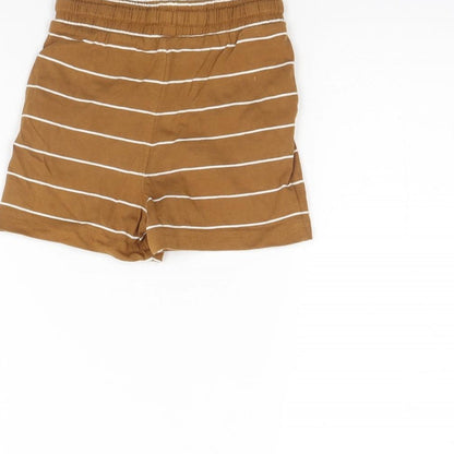 TU Girls Brown Striped  Sweat Shorts Size 2 Years