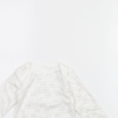 TU Girls White Animal Print  Babygrow One-Piece Size 18 Months
