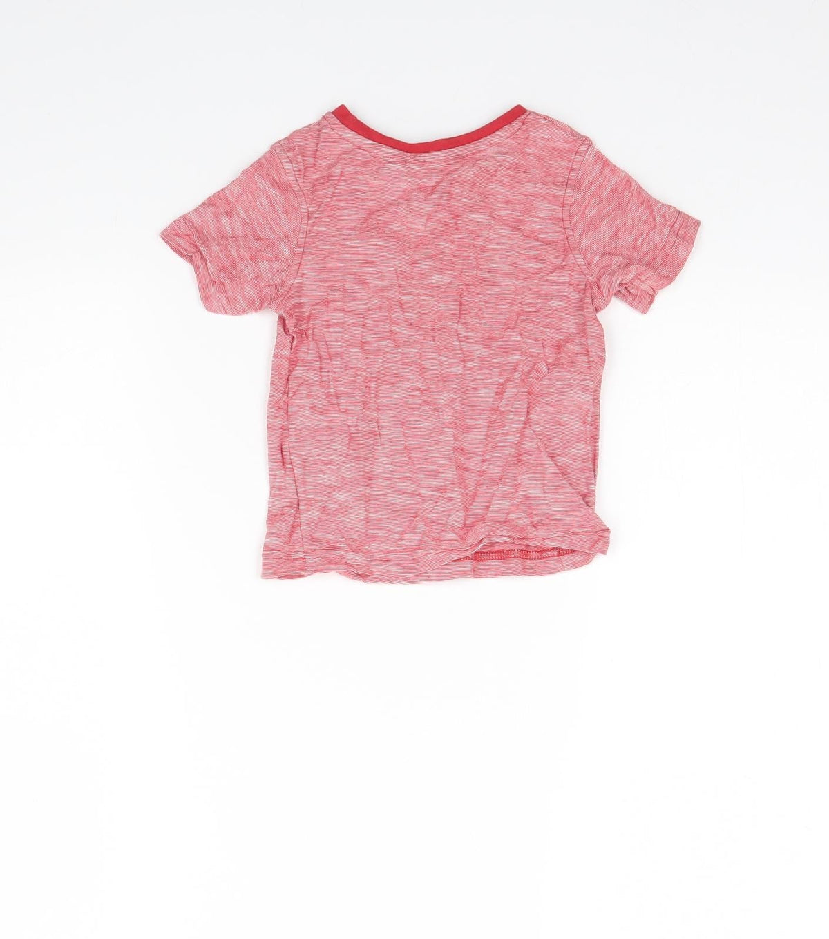 Back view of George girls’ red herringbone basic t-shirt, size 12, months