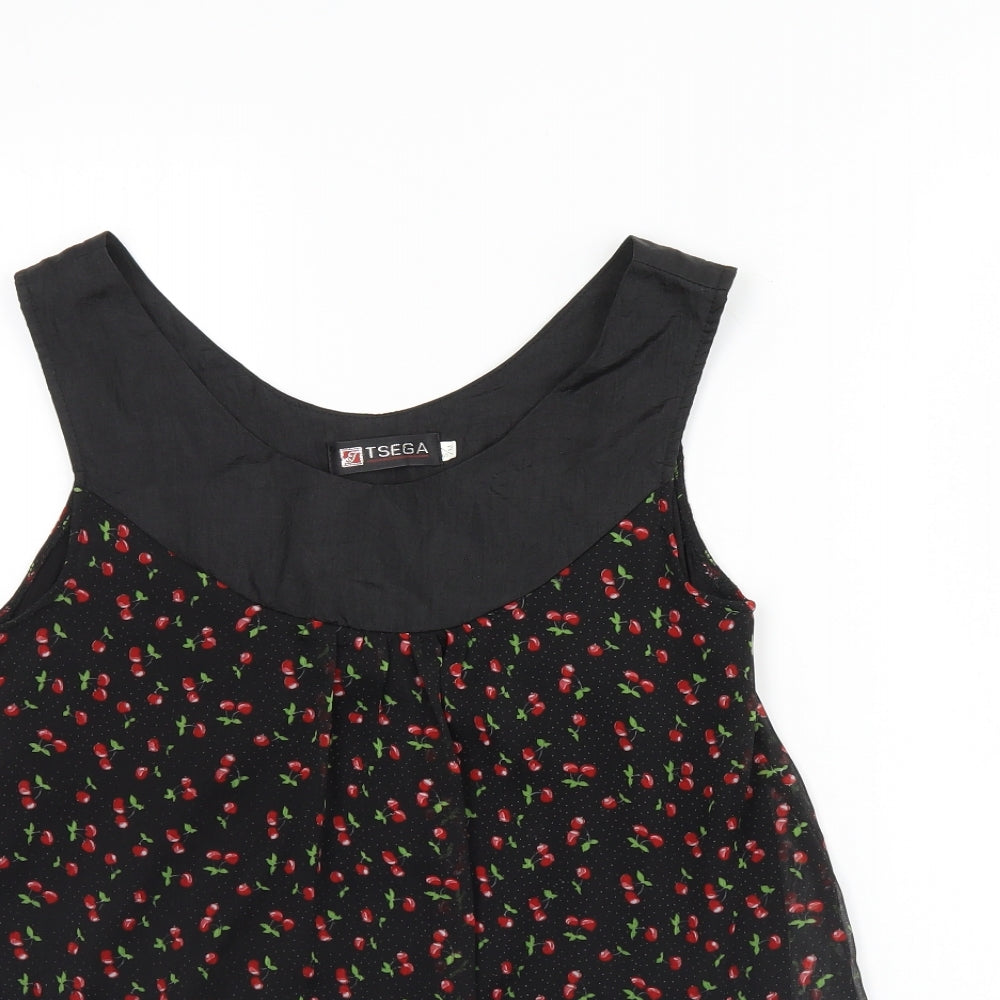 Womens UK Size S Tsega Black Basic Tank
