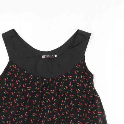 Womens UK Size S Tsega Black Basic Tank