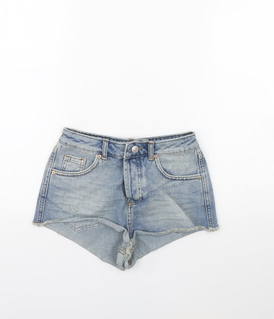 Topshop Womens Blue  Denim Cut-Off Shorts Size 26 in