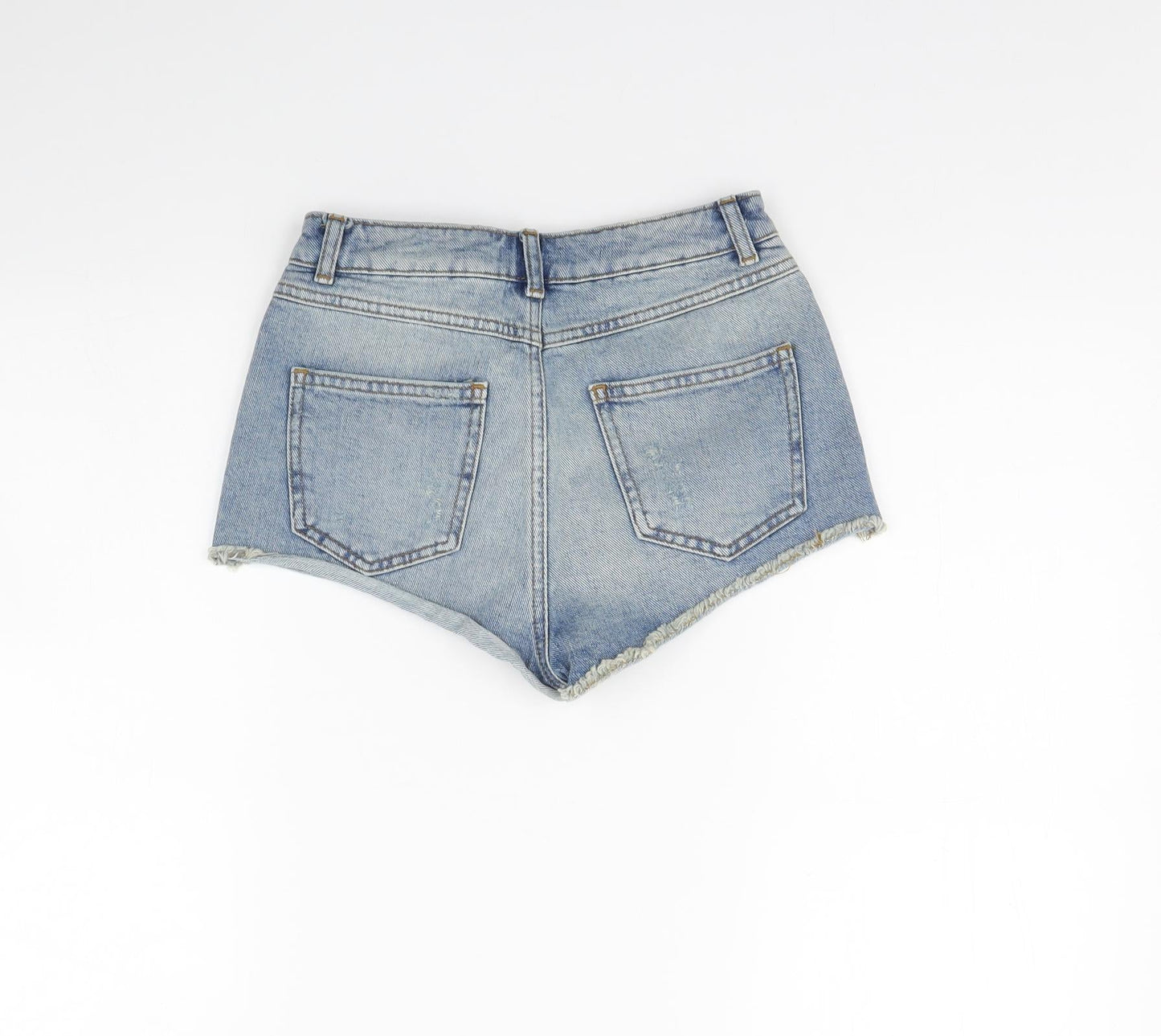 Topshop Womens Blue  Denim Cut-Off Shorts Size 26 in