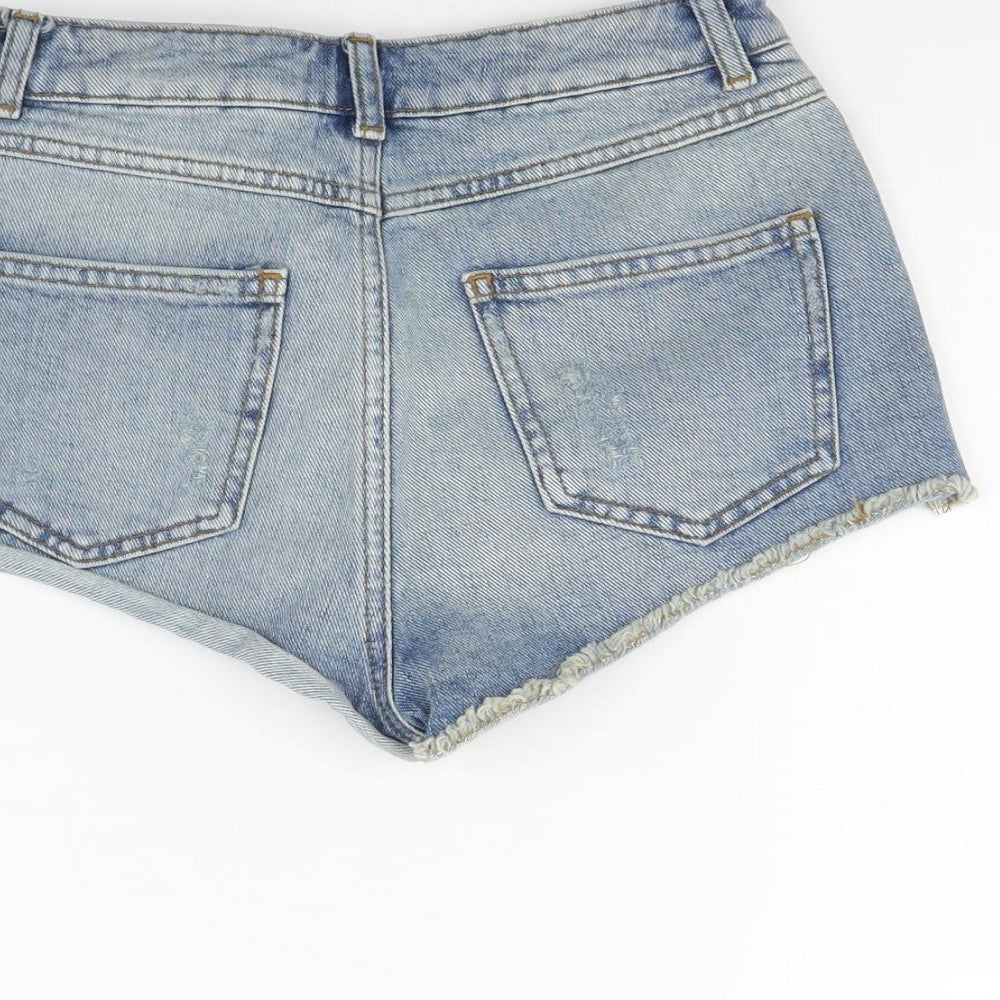 Topshop Womens Blue  Denim Cut-Off Shorts Size 26 in
