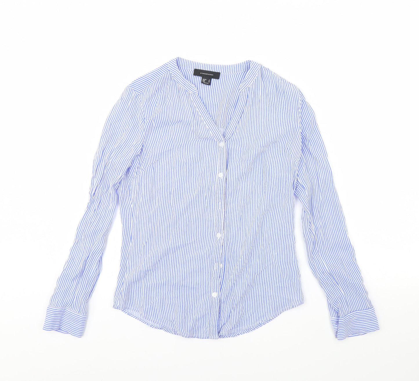 Womens UK Size 8 Atmosphere Blue Basic Button-Up