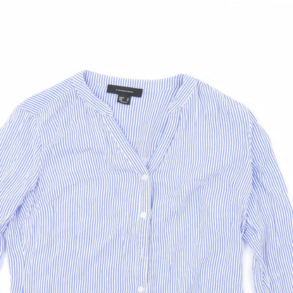 Womens UK Size 8 Atmosphere Blue Basic Button-Up