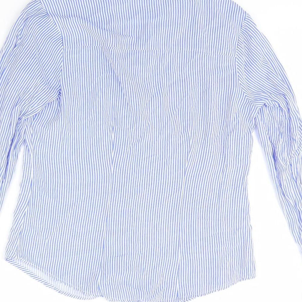 Womens UK Size 8 Atmosphere Blue Basic Button-Up
