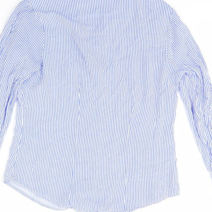 Womens UK Size 8 Atmosphere Blue Basic Button-Up