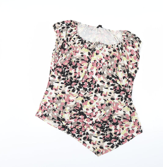 M&s Womens Multicoloured Geometric  Basic Blouse Size 18