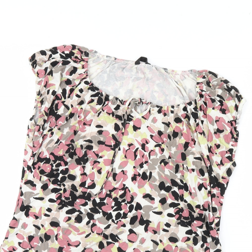 M&s Womens Multicoloured Geometric  Basic Blouse Size 18