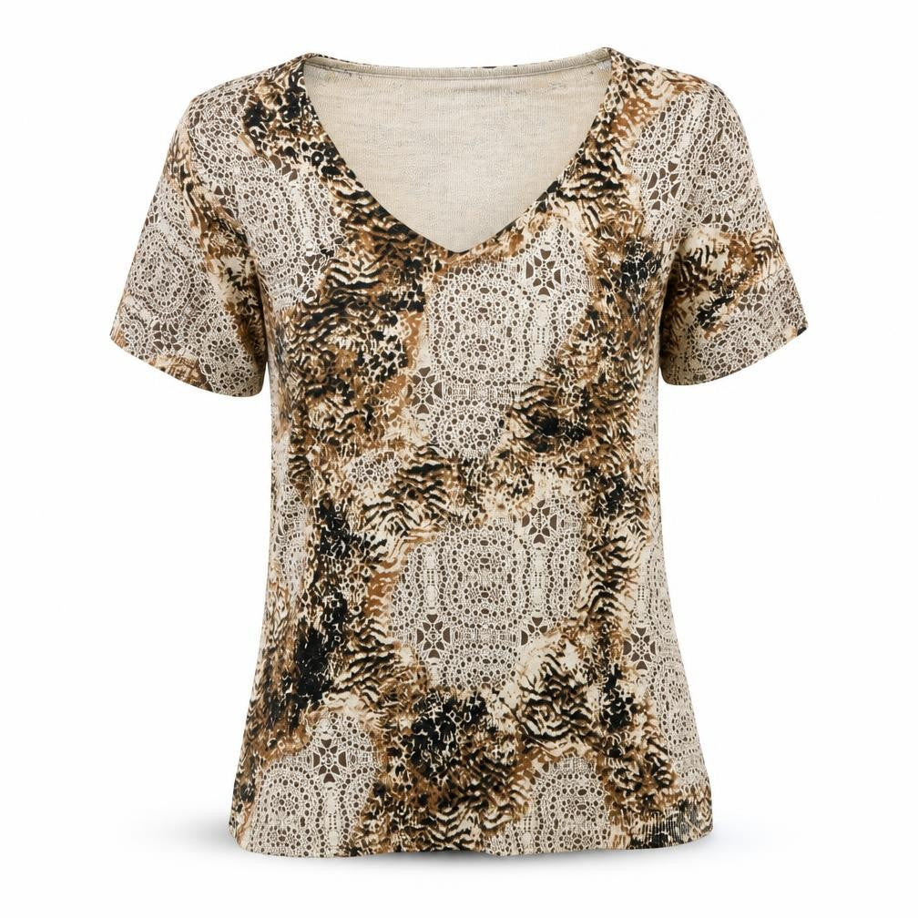 Womens UK Size M Karen Scott Beige Basic Blouse