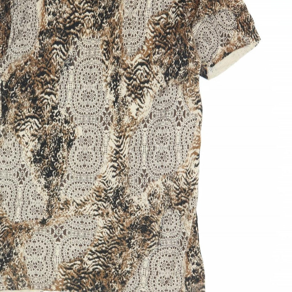 Womens UK Size M Karen Scott Beige Basic Blouse