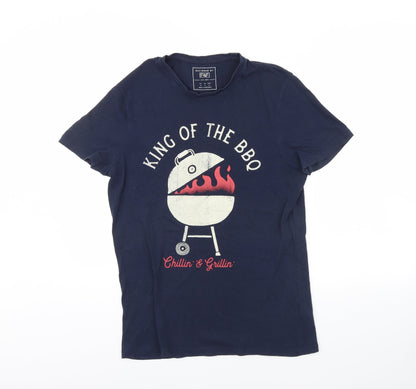 F&F Mens Blue    T-Shirt Size S  - King of the bbq