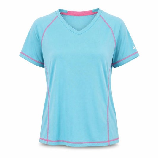 Front view of Technical women’s blue basic t-shirt, size UK 8