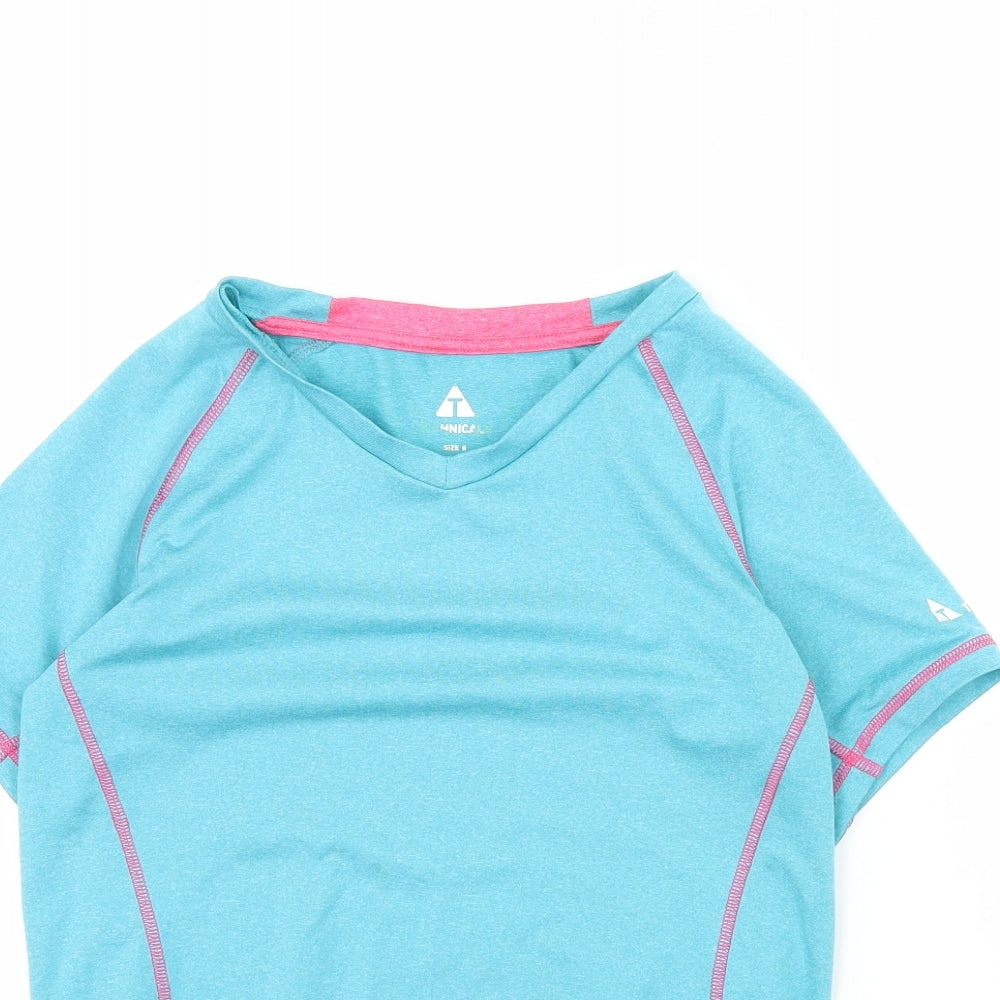 Technical Womens Blue   Basic T-Shirt Size 8