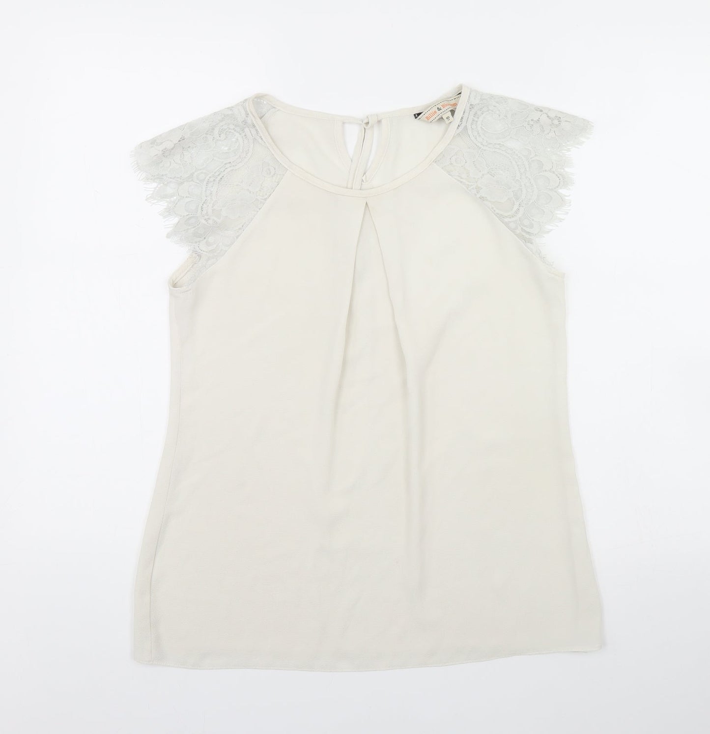 Womens UK Size 10 Billie & Blossom Ivory Basic T-Shirt