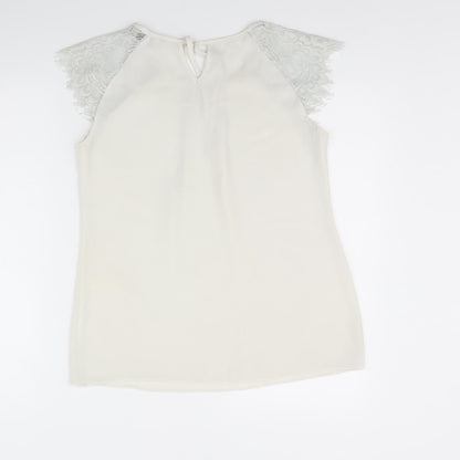 Womens UK Size 10 Billie & Blossom Ivory Basic T-Shirt