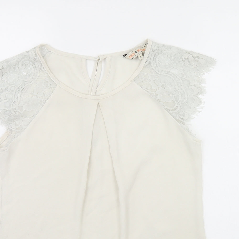 Womens UK Size 10 Billie & Blossom Ivory Basic T-Shirt
