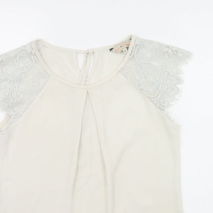 Womens UK Size 10 Billie & Blossom Ivory Basic T-Shirt