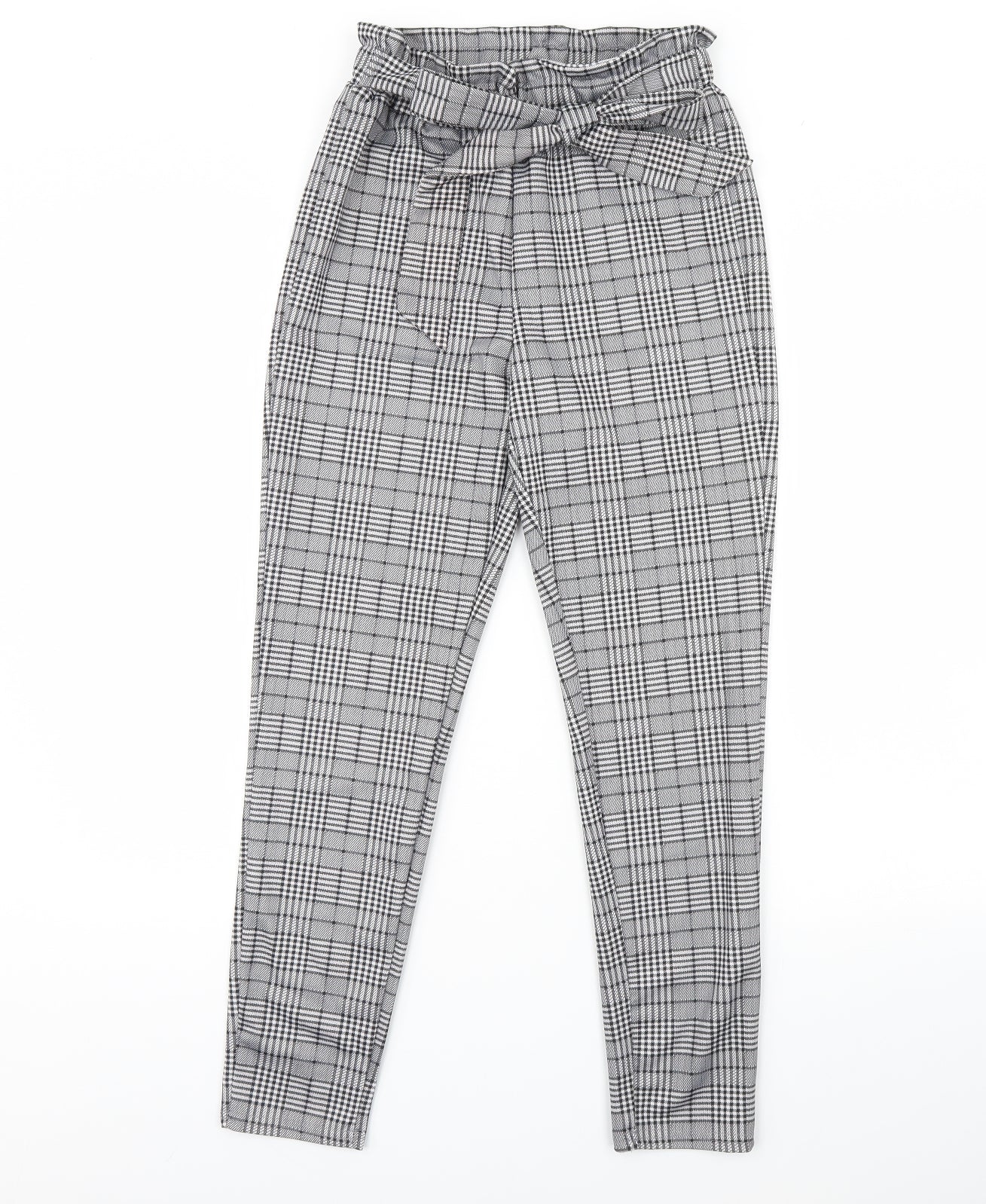 Shein  Womens Black Plaid  Trousers  Size XS L28 in