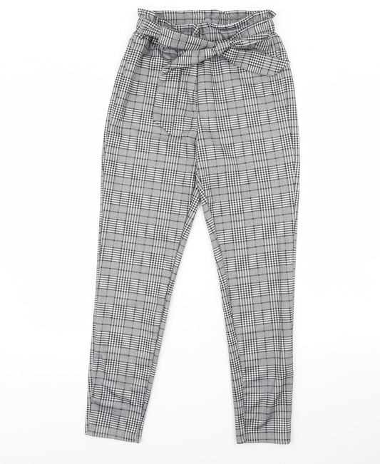 Shein  Womens Black Plaid  Trousers  Size XS L28 in