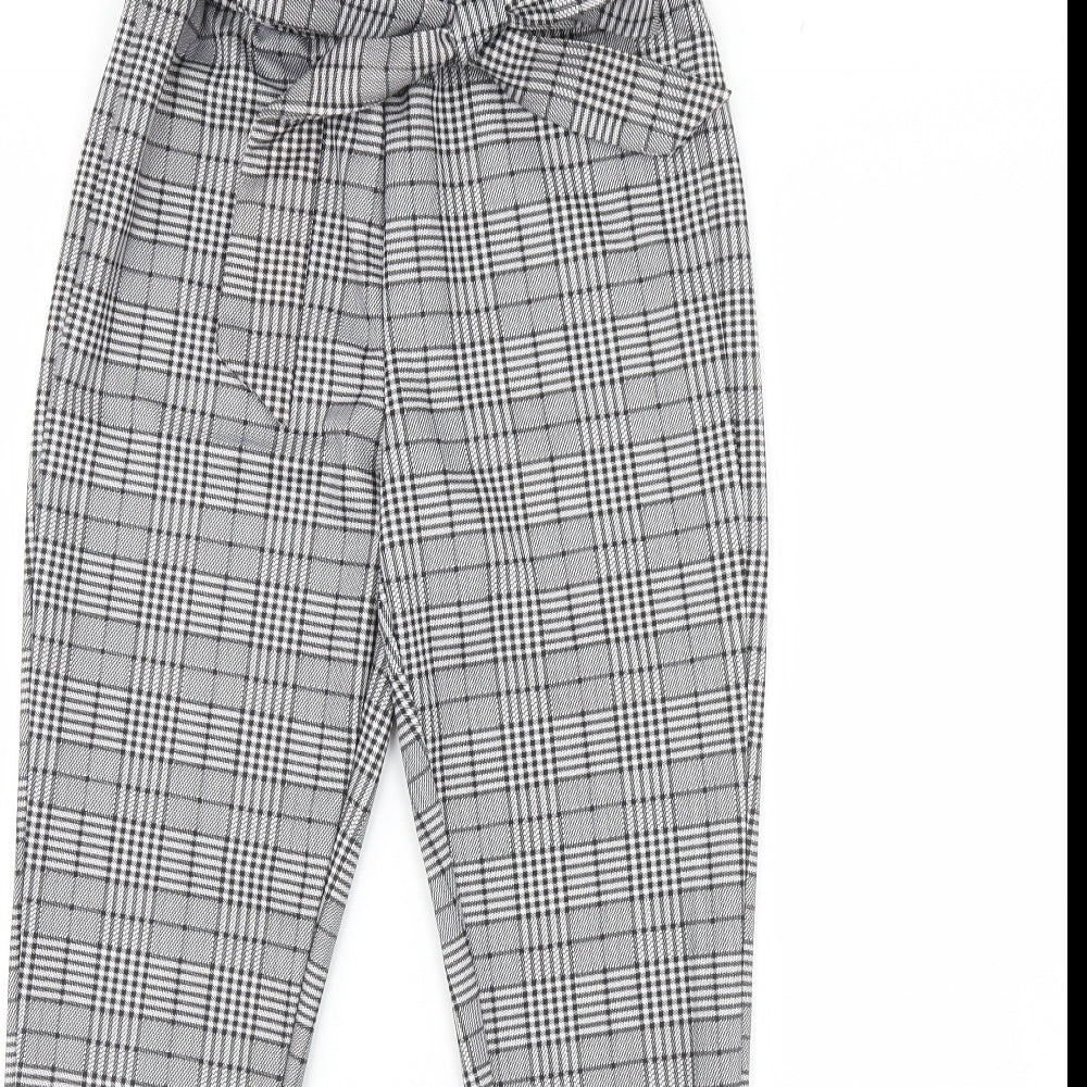 Shein  Womens Black Plaid  Trousers  Size XS L28 in