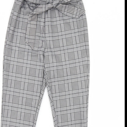 Shein  Womens Black Plaid  Trousers  Size XS L28 in