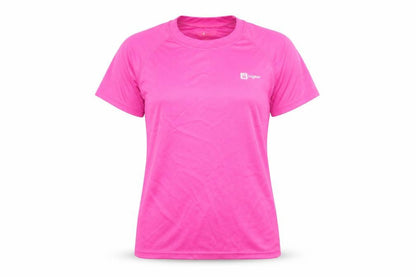 Front view of Hi Gear women’s pink basic t-shirt, size UK 12