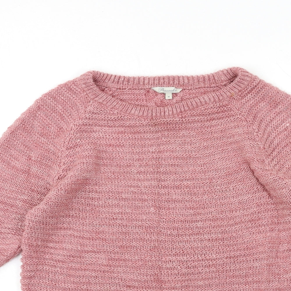 Womens UK Size M Peacocks Pink Pullover Jumper