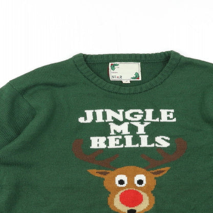 Preworn Mens Green  Knit Pullover Jumper Size L
