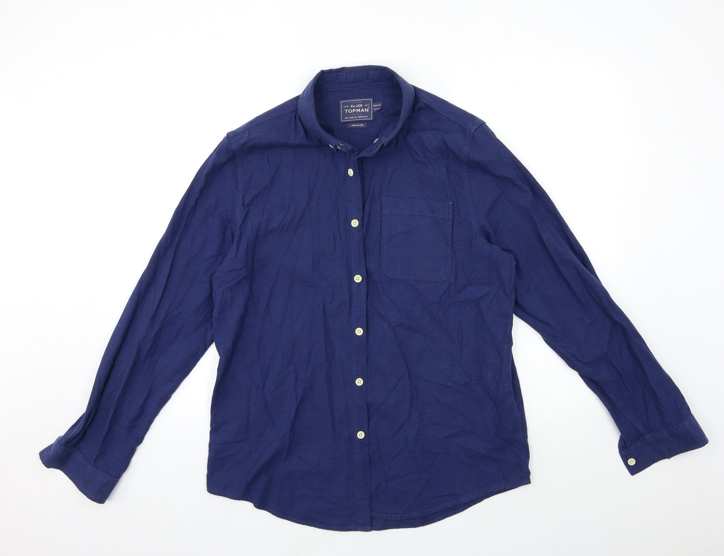 Topman Mens Blue    Button-Up Size L