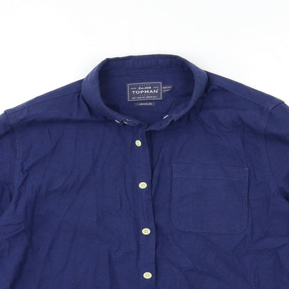 Topman Mens Blue    Button-Up Size L