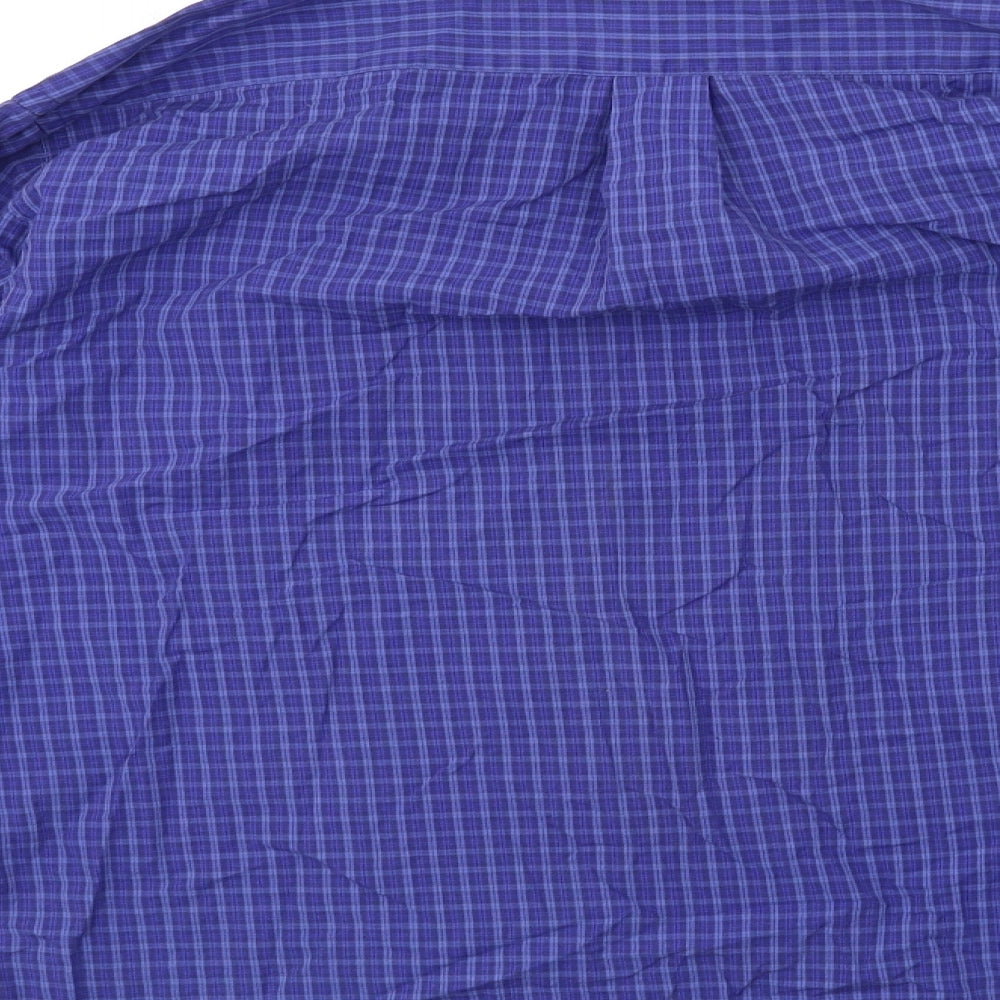Mens UK Size 15.5 Marks and Spencer Blue  Button-Up Long Sleeve Casual Shirt