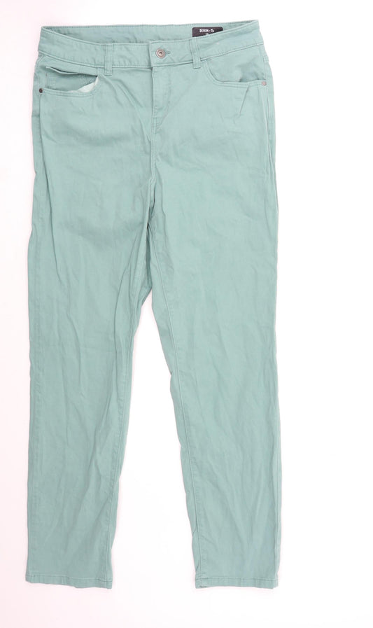 TU Womens Green  Denim Straight Jeans Size 12 L30 in