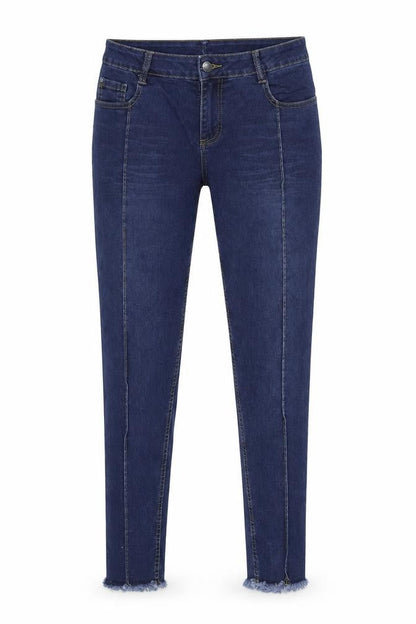 Front view of Reload women’s blue denim skinny jeans, size UK 30, in, 30-inch leg