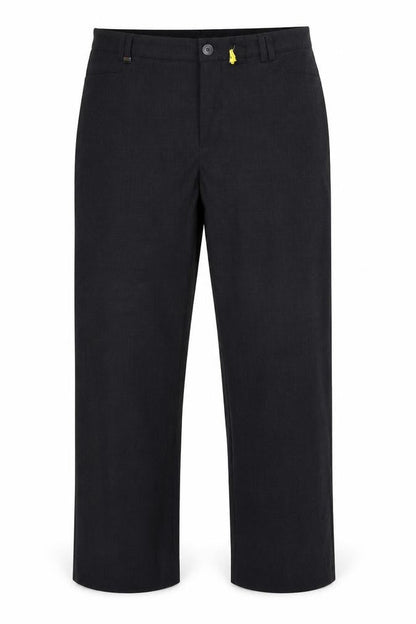 Front view of warbush men’s black trousers, size 32, in, 26-inch leg