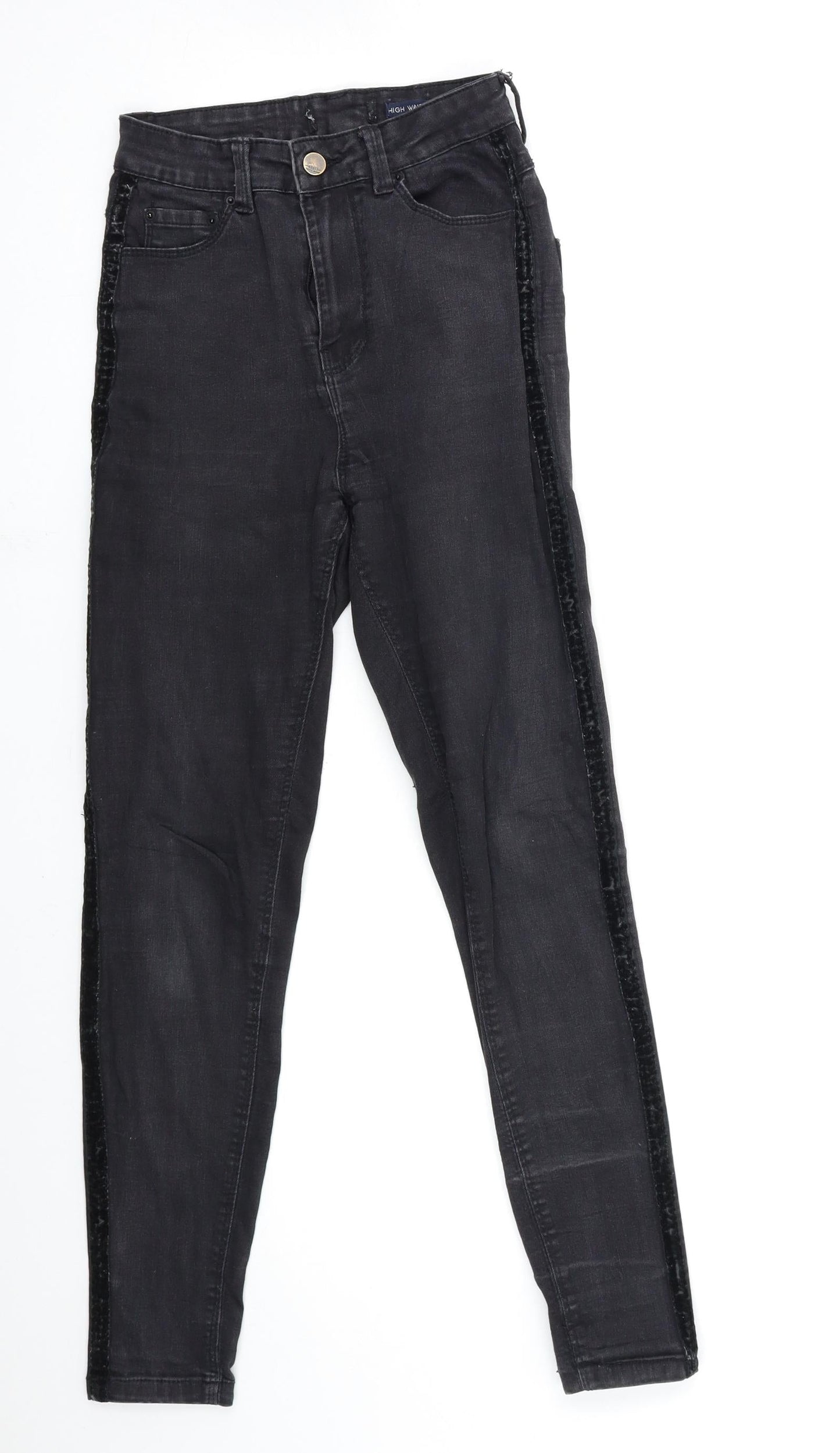 Womens UK Size 23 in Preworn Regular Fit Skinny Black Jeans