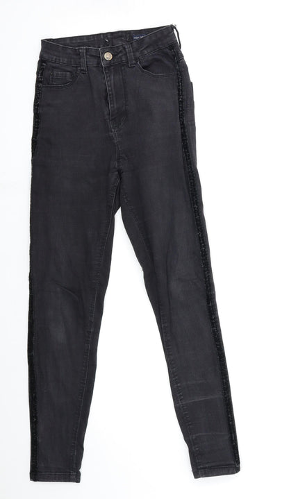 Womens UK Size 23 in Preworn Regular Fit Skinny Black Jeans