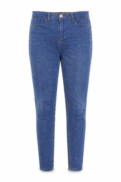 Front view of Sinsay women’s blue denim skinny jeans, size UK 8, 29-inch leg