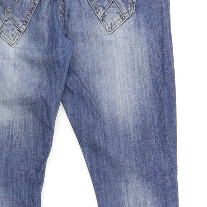 blue white Womens Blue  Denim Mom Jeans Size 12 L30 in